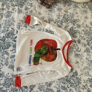 GAP White and Red Hungry Caterpillar Long Sleeve Tee